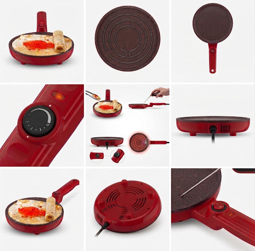 650W Electric Pancake & Crepe Maker – 20cm Non-Stick Pan