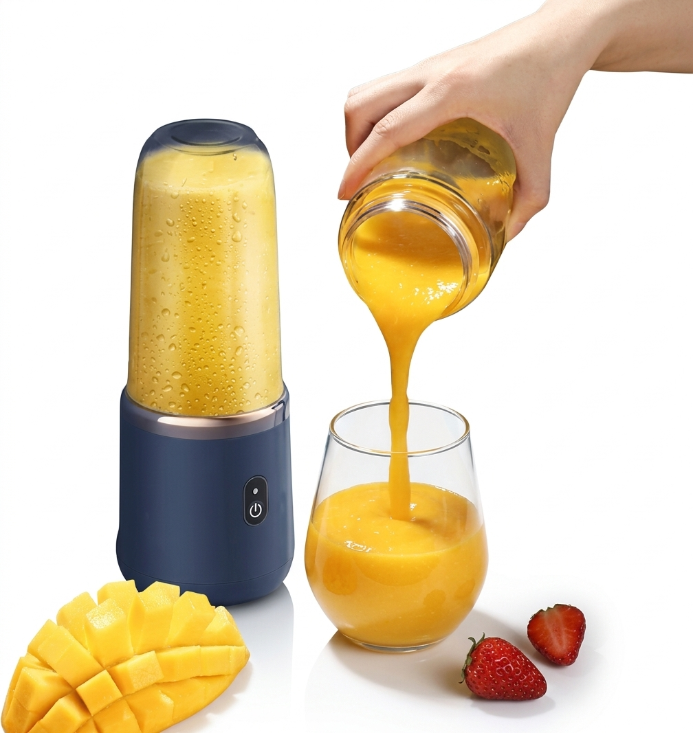 Portable Blender with Cup – Quiet, Self-Cleaning & Adjustable Power