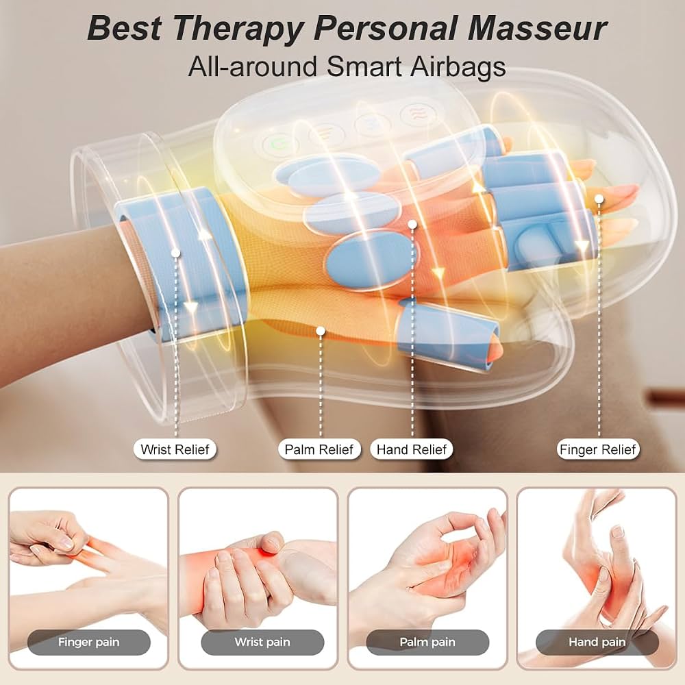 Hand Massager with Heat and Compression for Carpal Tunnel